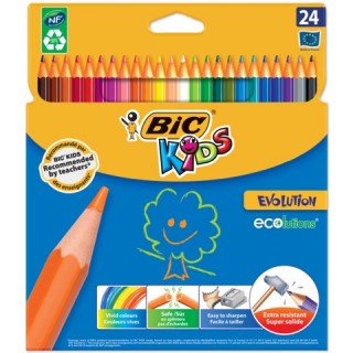 Карандаши цветные BIC "Kids ECOlutions Evolution", 24 цвета